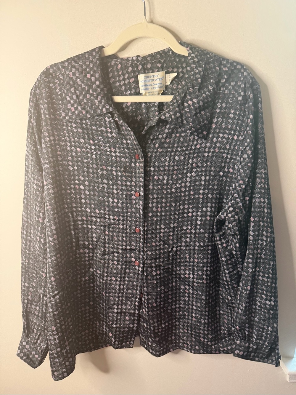 Vintage Pendleton Country Sophisticates Geometric Blouse Made USA